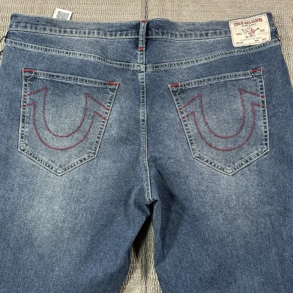 True Religion Men's Rocco Moto Relaxed Skinny Jeans Size 38W NEW DENIM - Picture 10 of 11